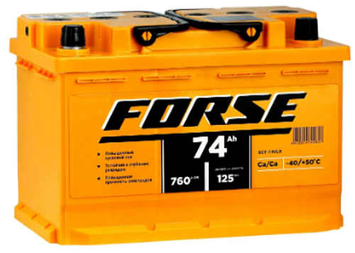 Аккумулятор 6СТ-74 А.ч., о.п., (VLR) FORSE