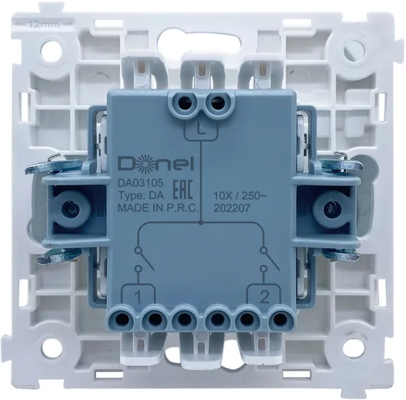 Donel R98 механизм выключателя В2 (простого) с подсветкой, 10 A 250 В~, серия DA
