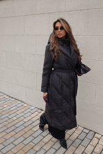 Пуховик в длине миди со съемной манишкой