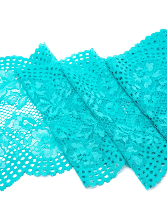 03-227 Кружево эластичное 23 см, бирюза