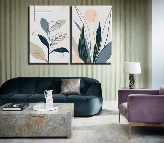 Модульная картина "Абстрактные цветы"