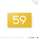 Табличка с номером 59 на дверь квартиры, для офиса, кабинета, аудитории, склада, желтая 120х70 мм, Айдентика Технолоджи