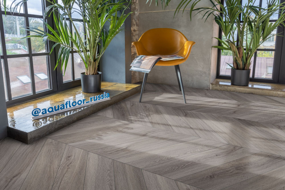 Кварц-виниловая плитка Aquafloor Parquet Chevron GlueAF2553PGCh