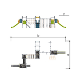 Детский спортивно-игровой комплекс с канатным лазом серия "Сфера" Romana 057.28.00