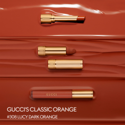 Gucci Gucci Beauty Rouge a Levres Matte Lipstick - Матовая помада оттенок 308 Lucy Dark Orange, 3 g