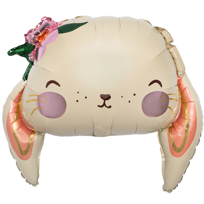 Шар (26''/66 см) Фигура, Зайка с цветком, Сатин