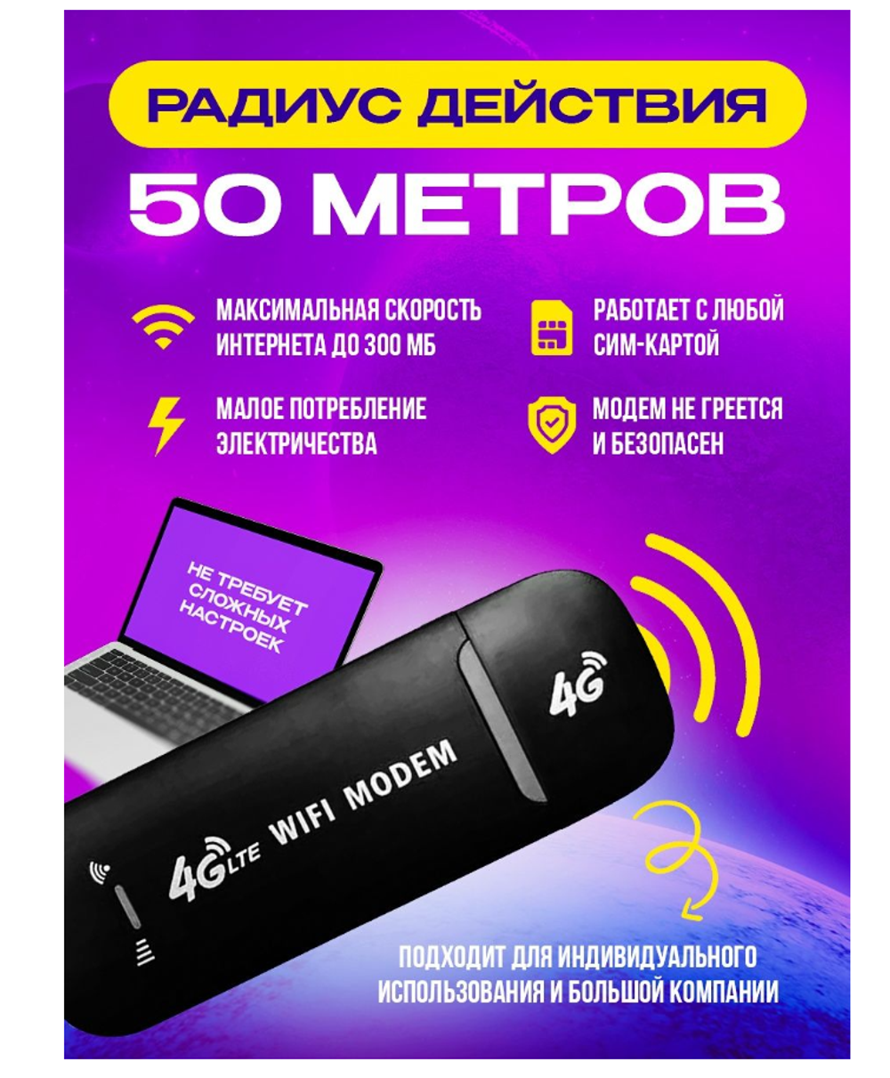 Беспроводной Usb модем/Wi-Fi роутер LTE 4g 150 Mb (разблокированный)