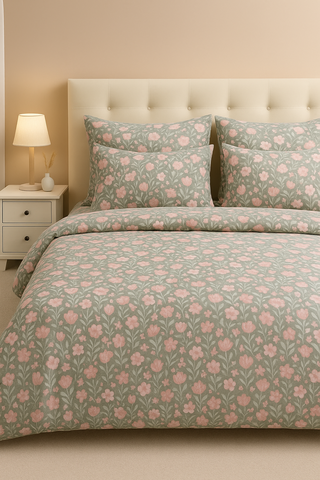 Комплект постельного белья "Цветы", хлопок, бязь