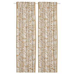 IKEA MAJSMOTT  (ИКЕА МАЙСМОТТ)  -  Штора, 2 шт, на ленте/бежевый/белый, 145x300 см