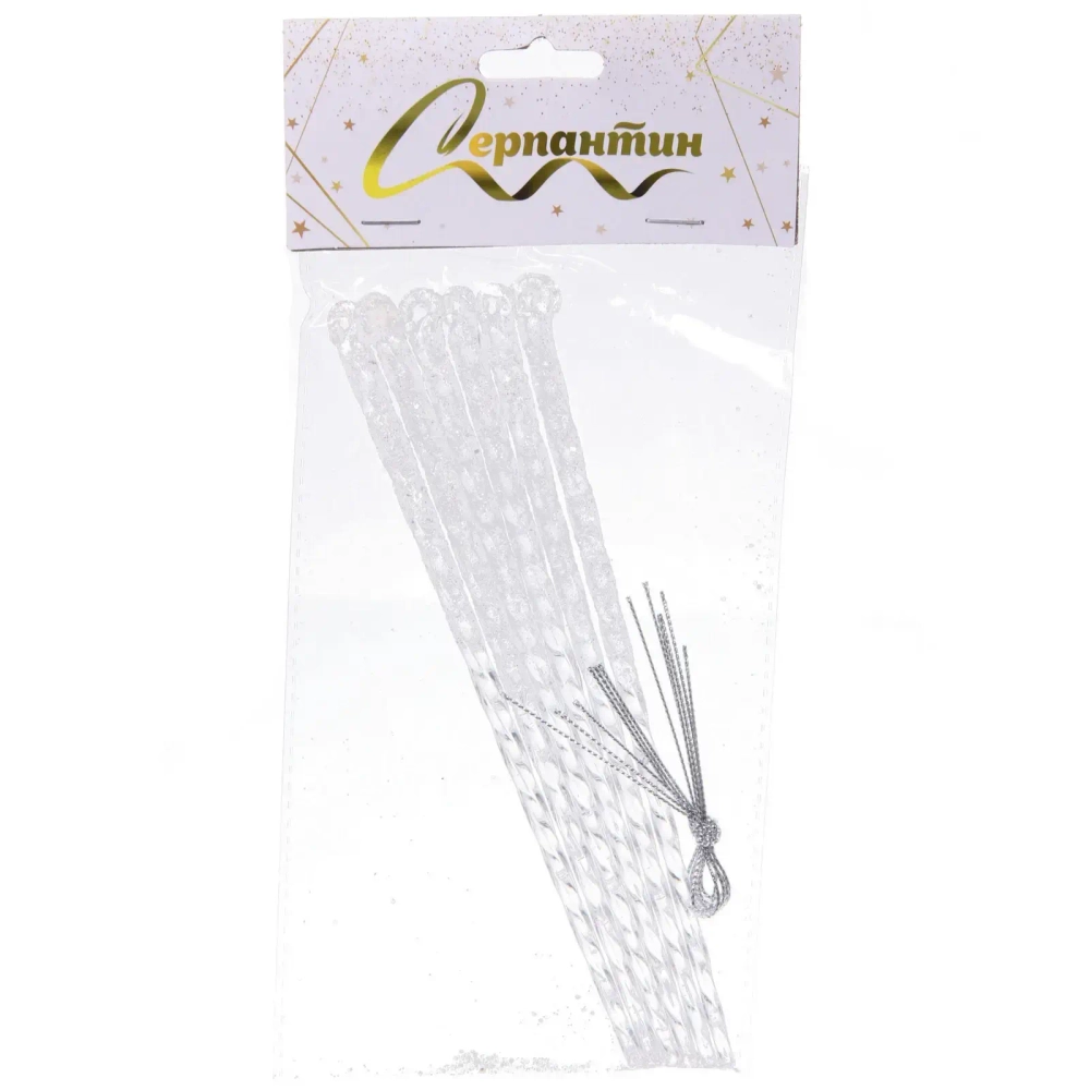 Подвеска «Снежный хрусталь» 18 см (набор 6 шт), Белый