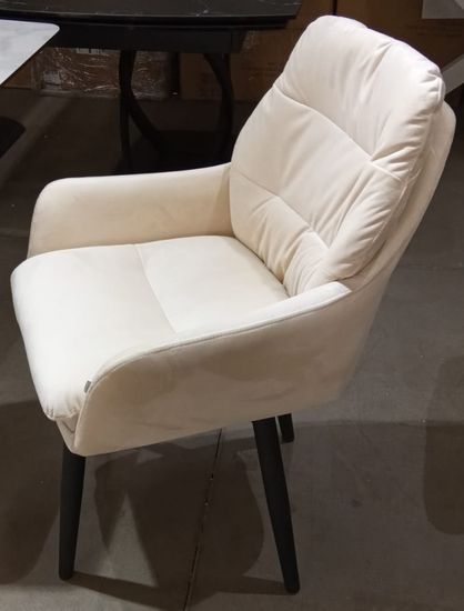 Стул РАЛЬФ ДАНС 360 град. поворотн, ZIZI 002 Бежевый, велюр / Черный каркас