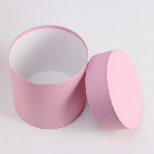 Коробка, цилиндр, Пудра, 15 х 15 см