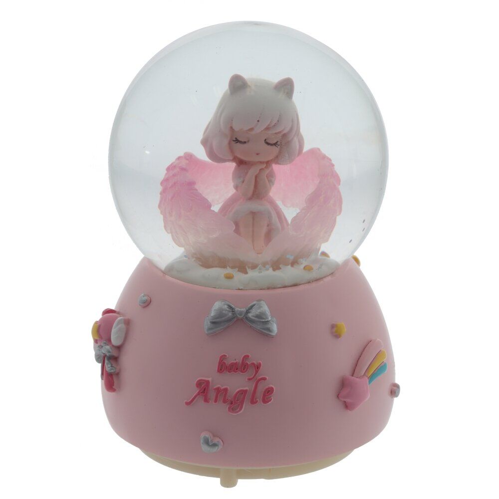 GAEM Фигурка декоративная "Ангел" в стекл шаре (муз, подсвет, 2xAAA н/п), D8 см, L9 W9 H12,5 см