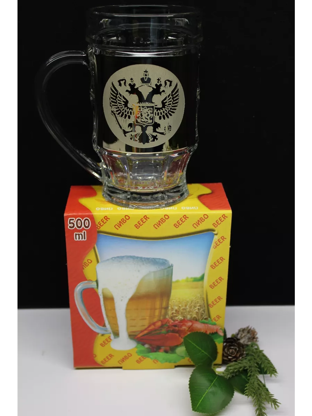 Кружка пивная "Герб" 1шт 500мл