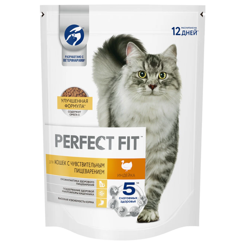 Сухой корм Perfect Fit для кошек Индейка 190 гр