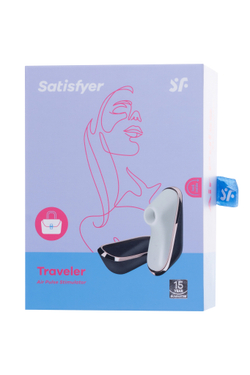 Вакуум-волновой бесконтактный стимулятор клитора Satisfyer Pro Traveler, силикон, черный, 9,5 см.