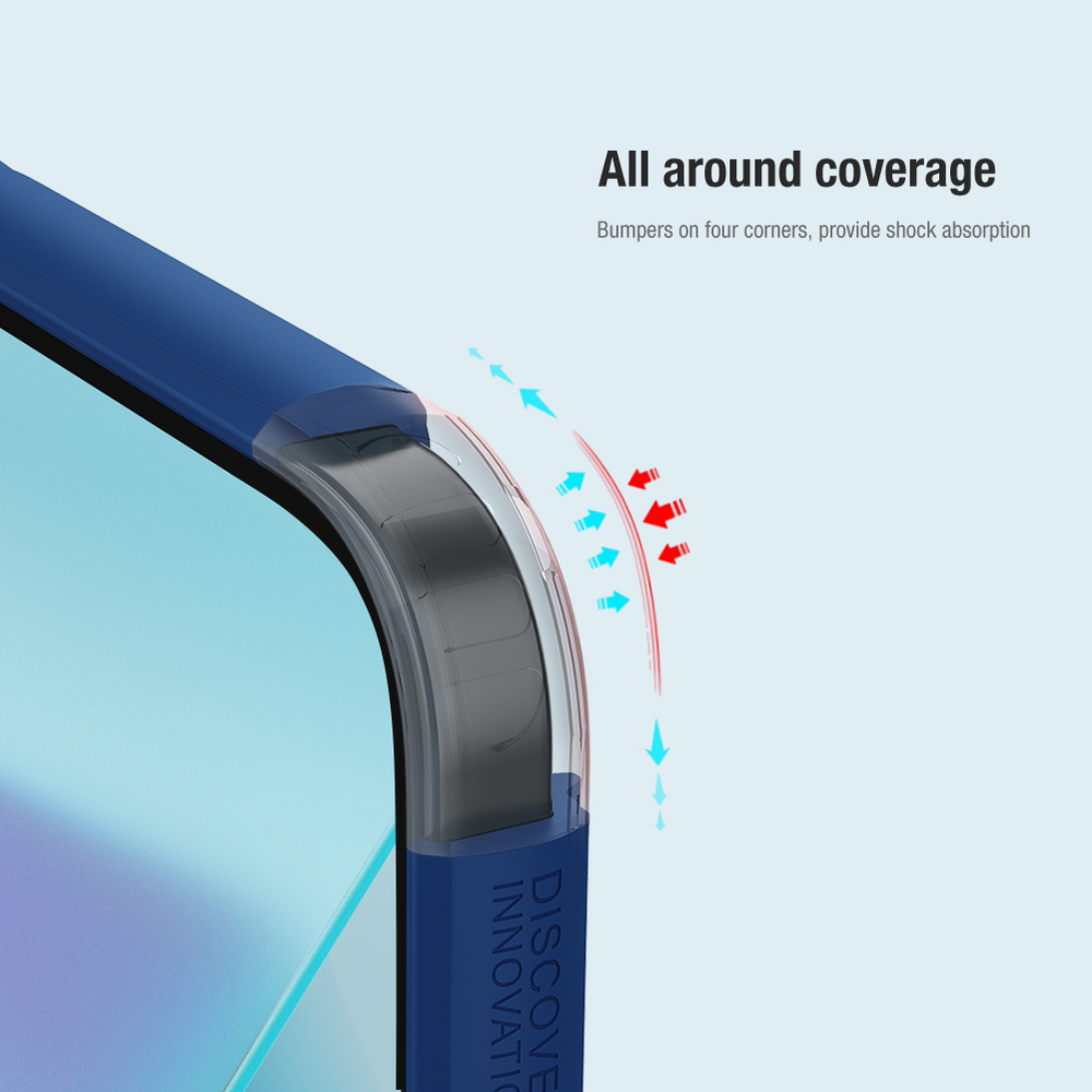 Усиленный чехол синего цвета от Nillkin для Xiaomi Redmi Note 13 Pro 5G и Poco X6 5G, серия Super Frosted Shield Pro