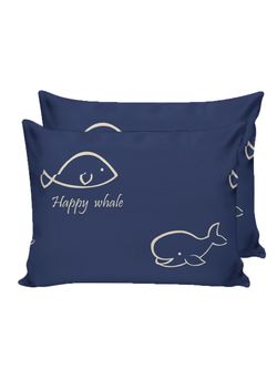 Постельное белье Сказка "Киты" семейное Наволочка 50х70 см 2 шт Простынь 240х215 см Пододеяльник 145х215 см(2шт) , перкаль