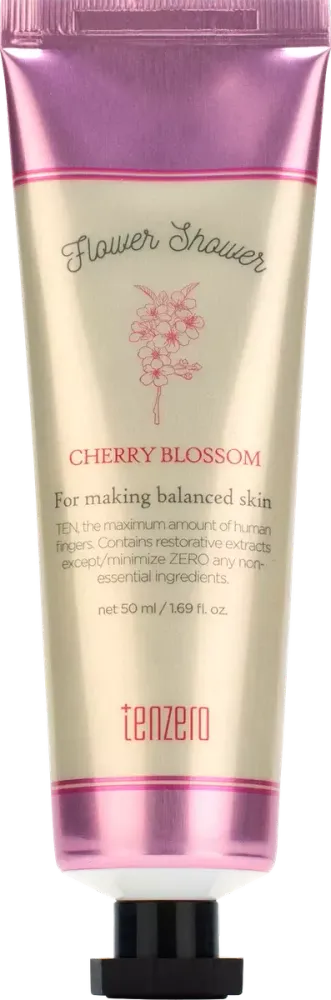 Крем для рук с ароматом вишнёвого цвета TENZERO Flower Shower Hand &amp; Nail Cream Cherry Blossom 50 мл