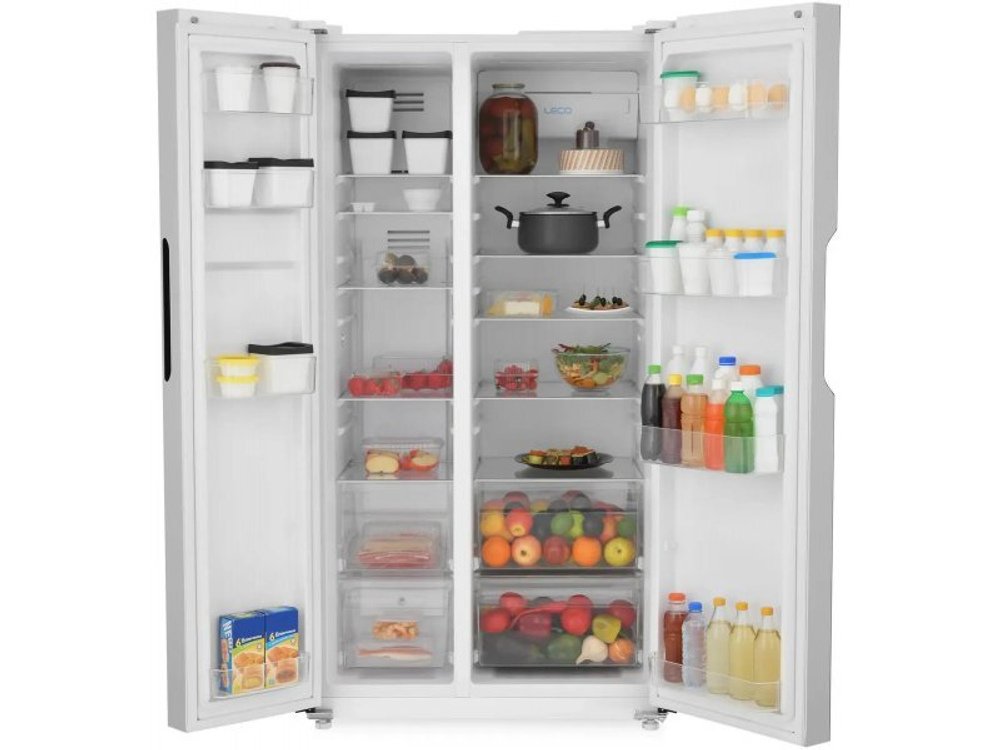 Холодильник Zugel ZRSS630W белое стекло