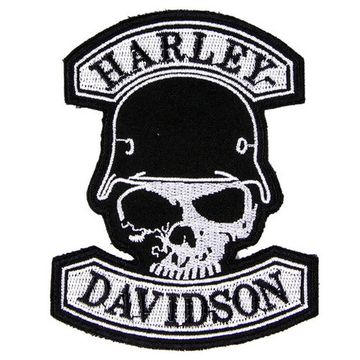 Нашивка Harley Davidson череп в каске (043)