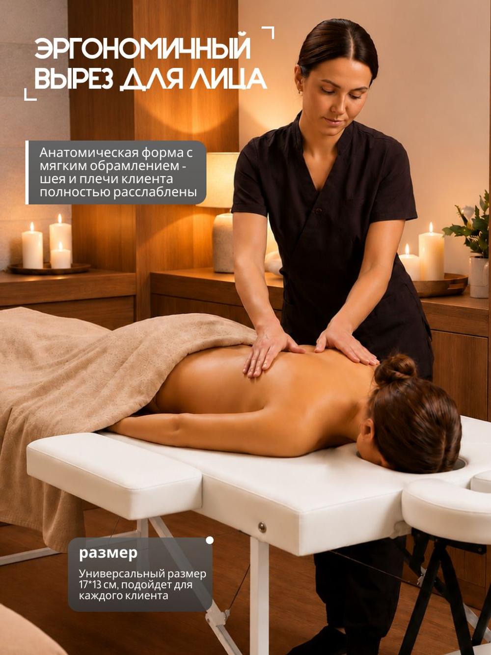 Массажный стол складной с регулировкой высоты Massagecomplekt, 190*70, c изголовьем и подлокотниками