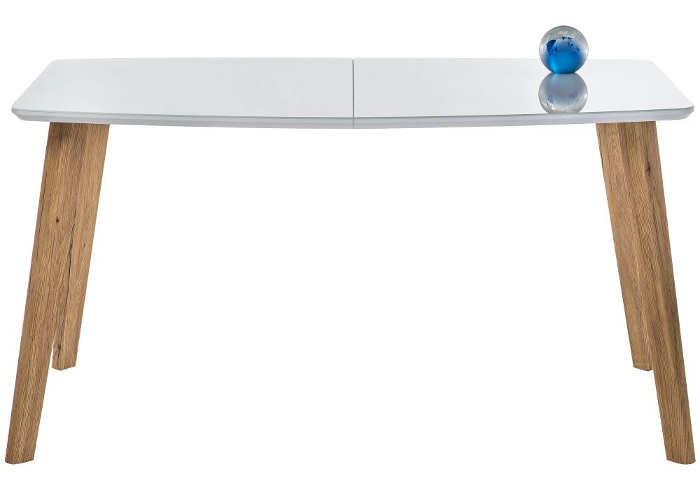 Стеклянный стол Серсея 140(180)х80х75 дуб монтана / белый