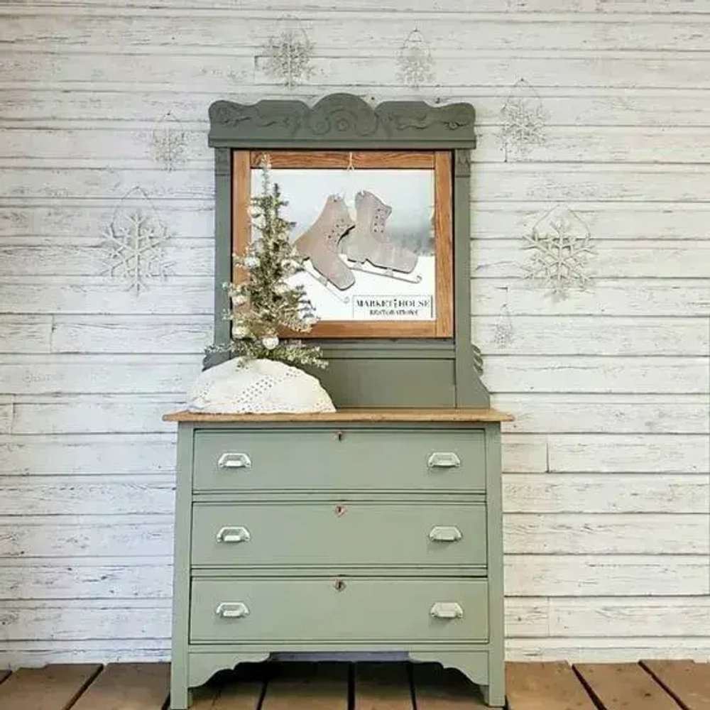 Краска цвет Мох (болотный зеленый) для мебели и декора Alice Gold 500 мл без запаха, минеральная (титановая, мраморная), высокоукрывистая, глубокоматовая, не требующая грунта и финиша