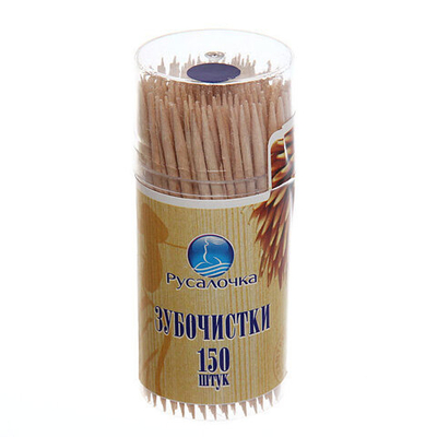 Зубочистки РУСАЛОЧКА 150шт в пластиковой банке