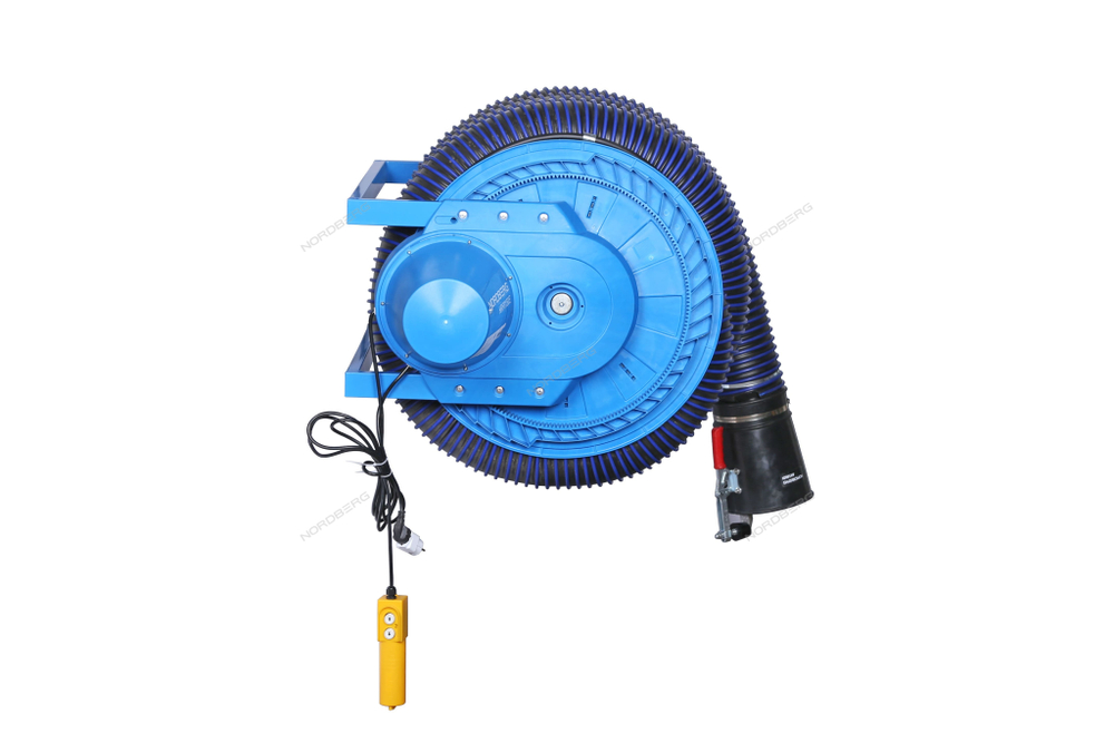 Катушка для сбора выхлопных газов с автоматическим приводом со шлангом L=8 м, D=150 мм и насадкой NORDBERG HRF8150E-KIT