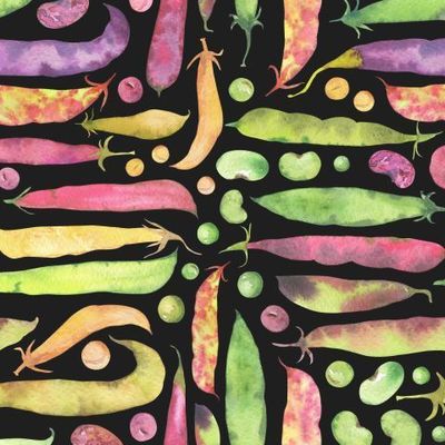 Горошки и фасольки на черном