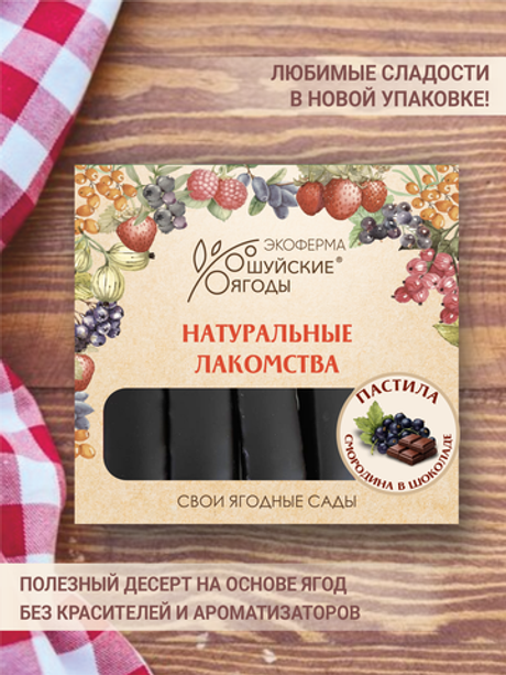 Пастила из черной смородины в шоколадной глазури, 300 г