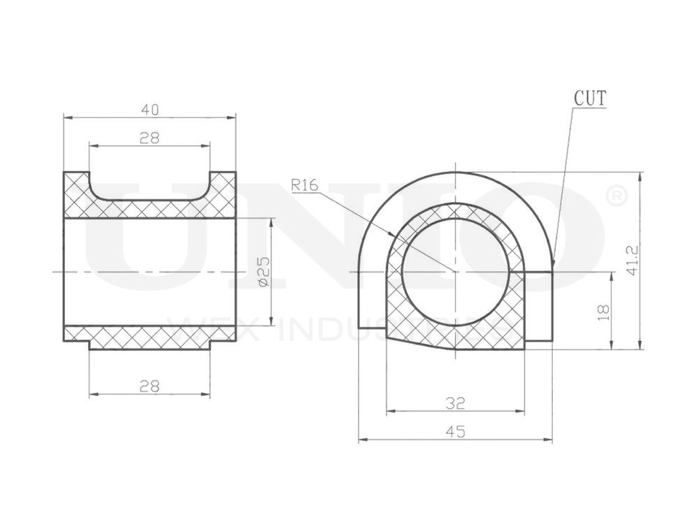 Втулка переднего стабилизатора UNIO RMP-10106