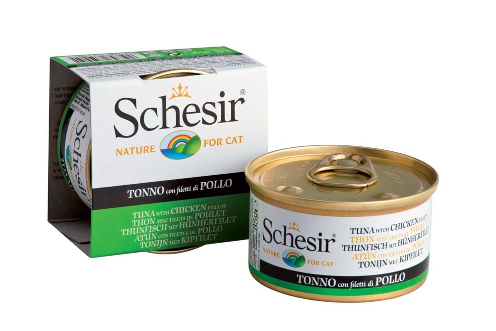 Schesir кон. 85 г для кошек Тунец с цыпленком