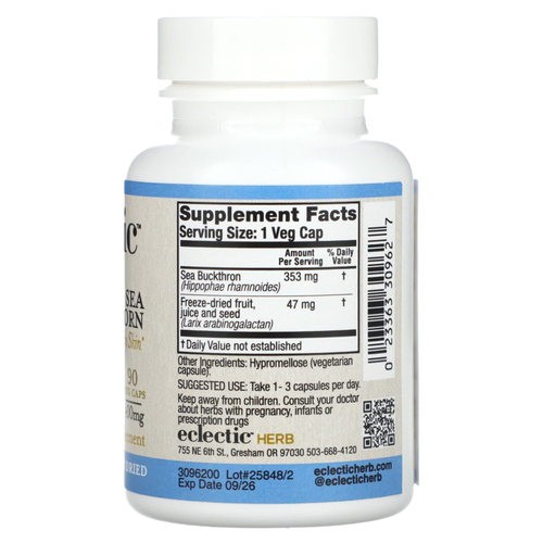 Eclectic Herb, Сублимированная облепиха, 90 вегетарианских капсул