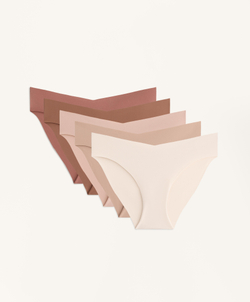 OYSHO Набор из пяти классических трусиков с V-образным вырезом PANTONE™, бежевый