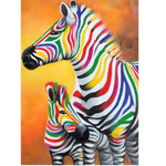 Алмазная мозаика Alingar, на подрамнике, с полным заполнением, (матов.), 30х40 см, 19 цветов,"Зебры"