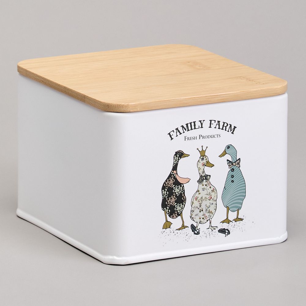 БАНКА ДЛЯ ЧАЙНЫХ ПАКЕТИКОВ AGNESS "FAMILY FARM" 11,5*11,5*8,5 СМ