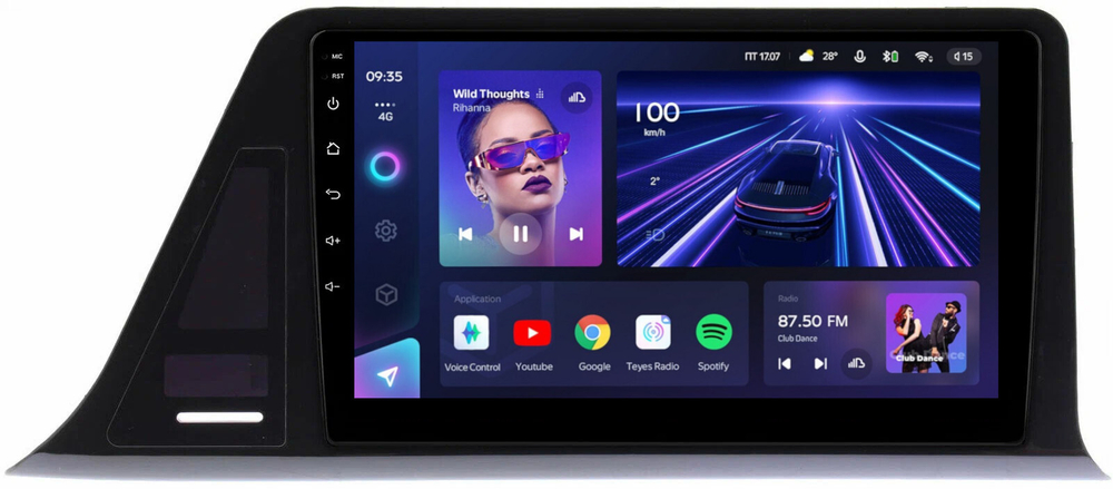 Магнитола для Toyota C-HR 2016-2019 (правый руль, вместо 230x130мм) - Teyes CC3 Android 10, ТОП процессор, 4/32 Гб, CarPlay, SIM-слот