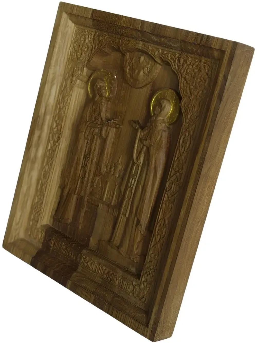 Освященная Икона Святые Петр и Февронья Муромские дуб 14х17