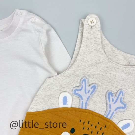 Комбинезон с лонгсливом "Олененок" горчица