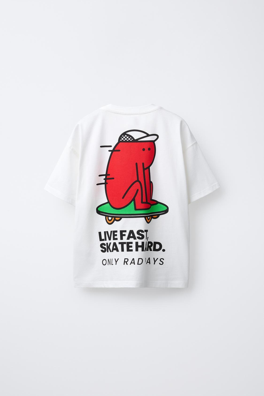 ZARA ФУТБОЛКА С ПРИНТОМ, БЕЛЫЙ