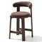 Полубарный стул Granite 65 см, коричневый шенилл, массив ясеня в цвете орех