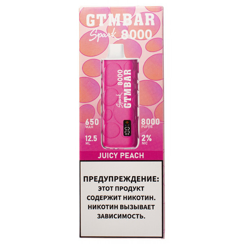 М. GTM Bar Spark 8к Juicy peach (Сочный персик)