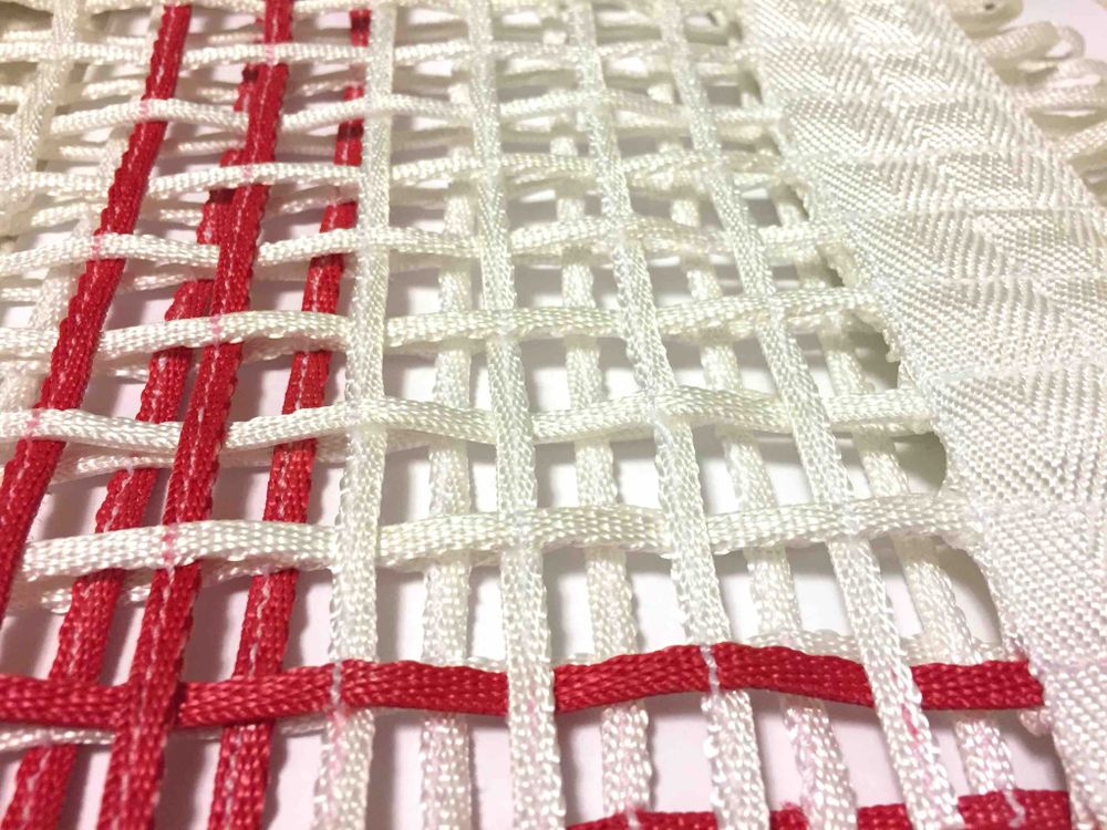 Сетка для батута "ЗВЕЗДА" соревновательная - плетеная прошитая тесьма (6х4мм) с ремнем - 427х214см