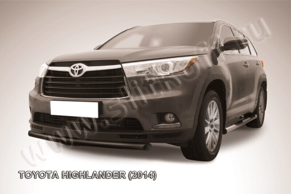 Защита переднего бампера Toyota Highlander (2014-2016) d57 радиусная черная