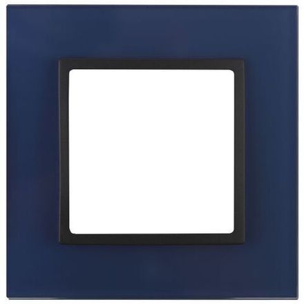 Рамка 1-м 14-5101-29 стекло Elegance синий+антрацит ЭРА Б0034483