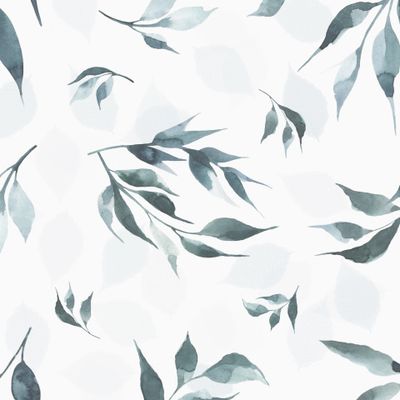 Зеленая листва на белом