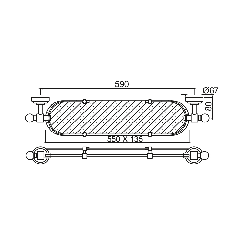 Стеклянная полка Jaquar AQN-CHR-7771
