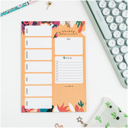 Планер на неделю MESHU 148*210 мм (А5), 30л., "Bright life", на склейке MS_39267